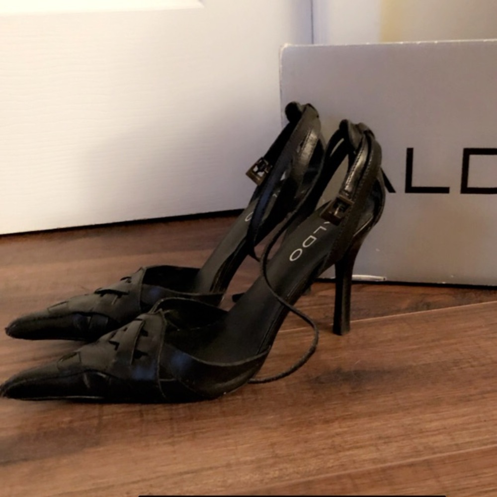 Black leather heels!